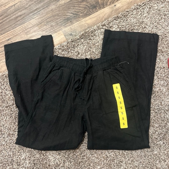 Briggs & Riley Pants - Briggs & Riley Black Wide-Leg Drawstring Pants